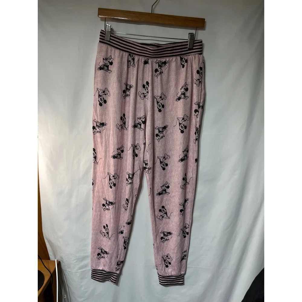 Disney Mickey Mouse Pajama Set‎ Women's Small Pink Long Sleeve Pants Sleepwear - Picture 4 of 4